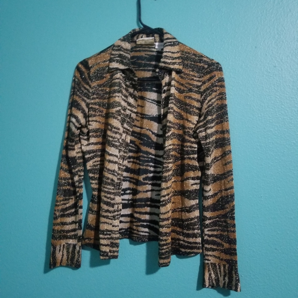 Caché Size small/xsmall tiger print button down